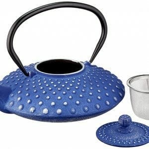 ExcelSteel Asian Cast Iron Teapot, Cobalt Blue