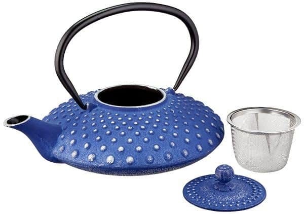 ExcelSteel Asian Cast Iron Teapot, Cobalt Blue