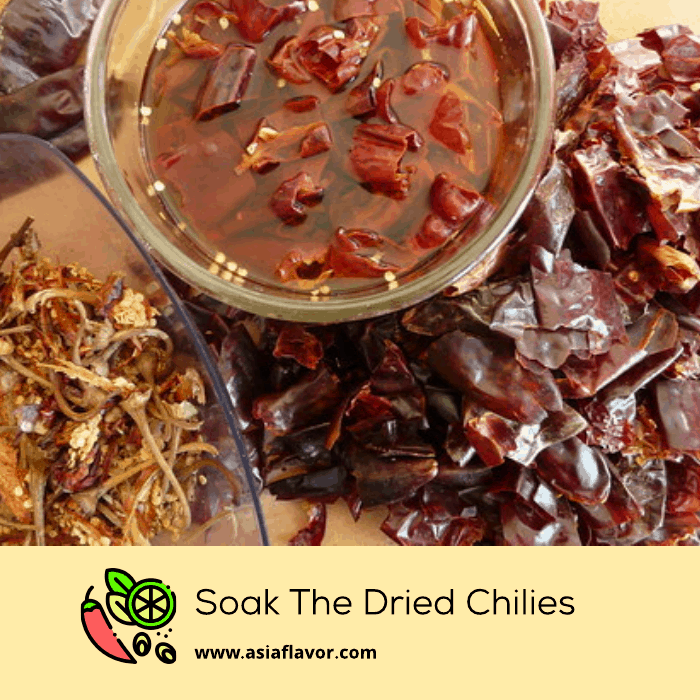 soak the dried chillies