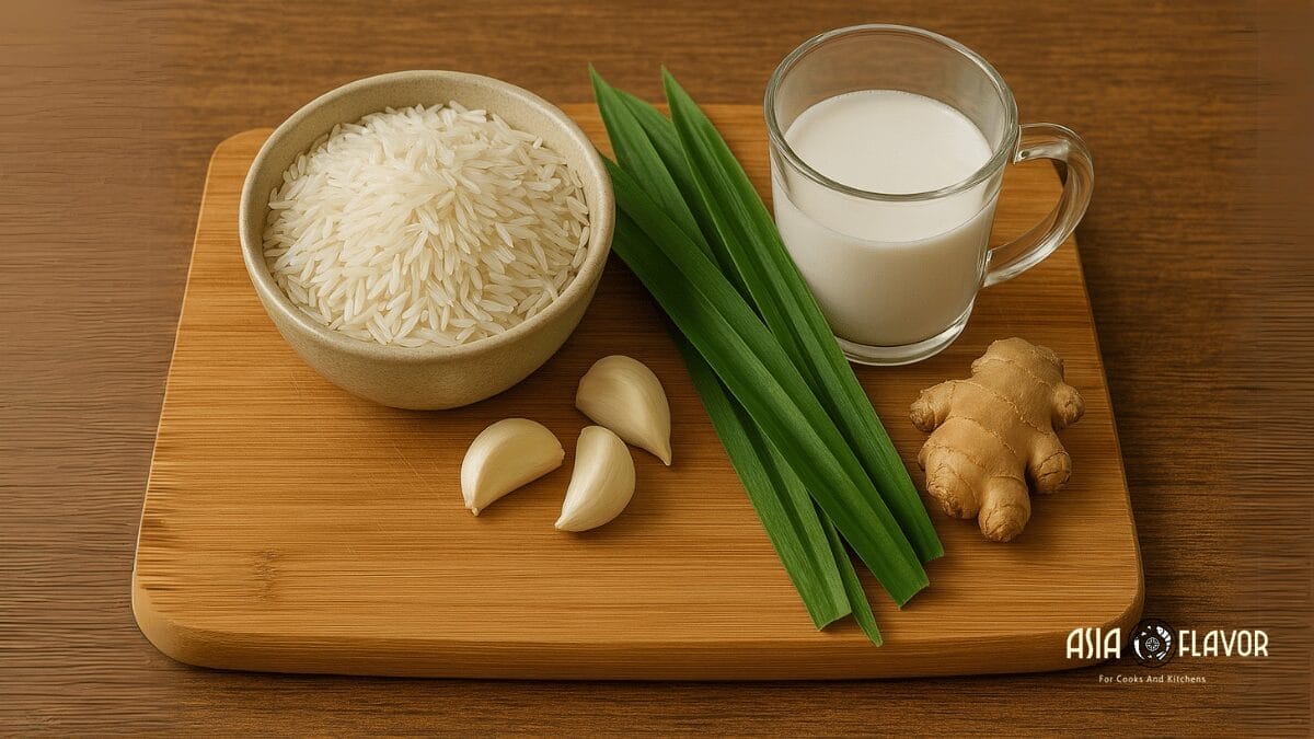ingredients of nasi lemak