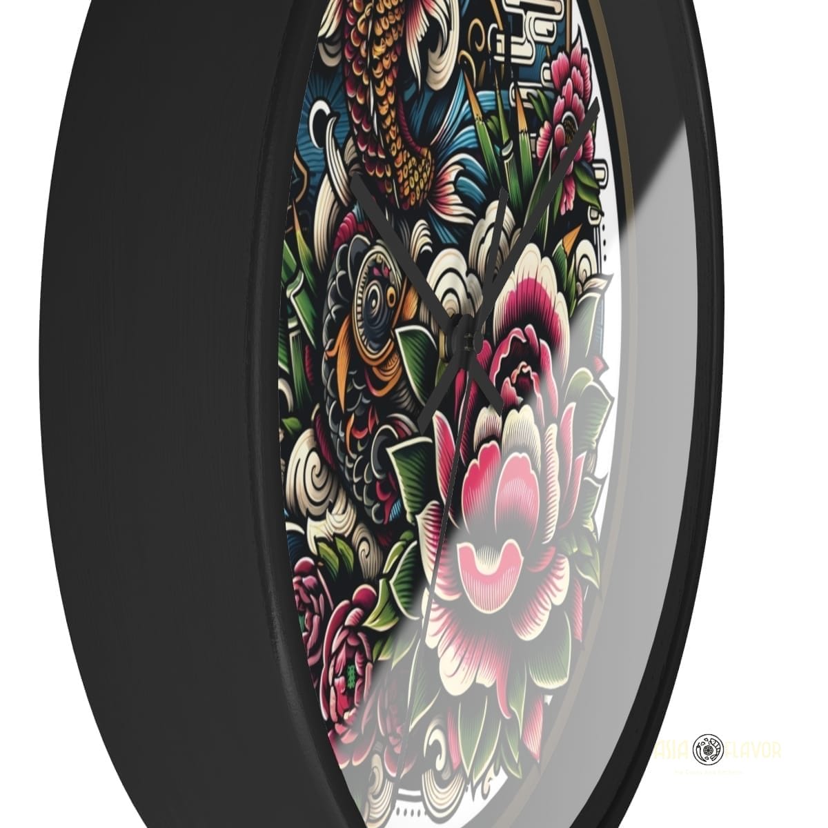 Eastern Haven Wall Clock Artistic Koi and Floral 10" - Image 5