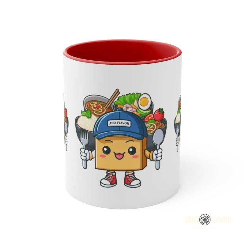 Kawaii Delight Coffee Mug red