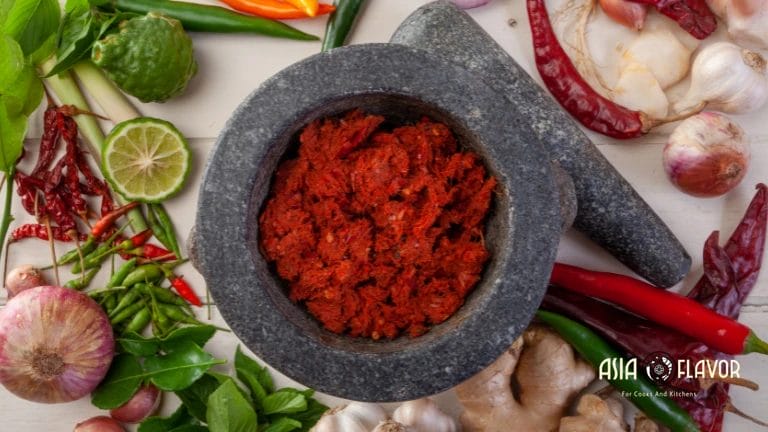Thai Red Curry Paste and Ingredients