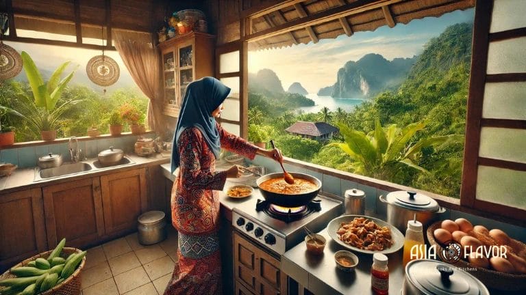 Rendang being prepared