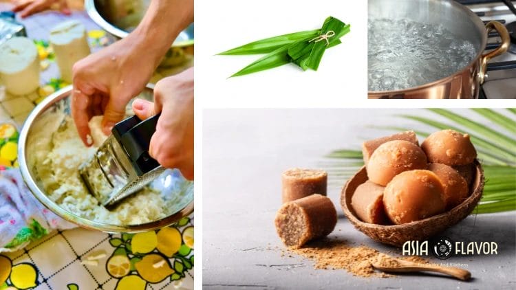 boil sugar water and pandan