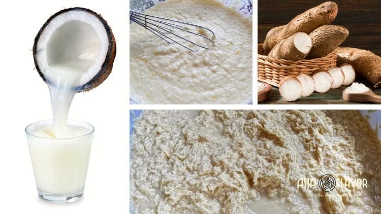 cassava, coconut milk