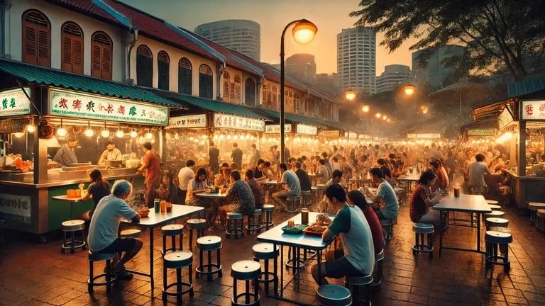 Beef And 2 Seafood Hor Fun (Best Singaporean Flat Rice Noodles In Gravy) 1 enjoy hor fun at a singaporean hawker stall