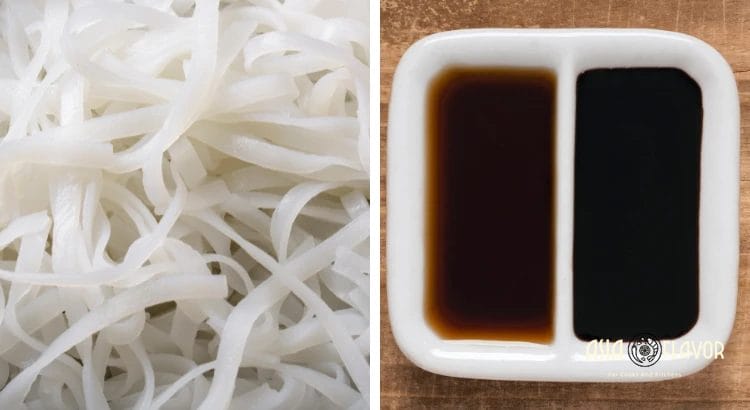 noodles and soy sauce