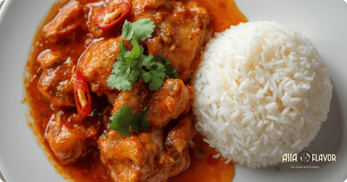 Ayam masak merah served